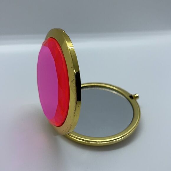 Pink Rhinestone Gold Double Sided Compact Mirror - Picture 6 of 6